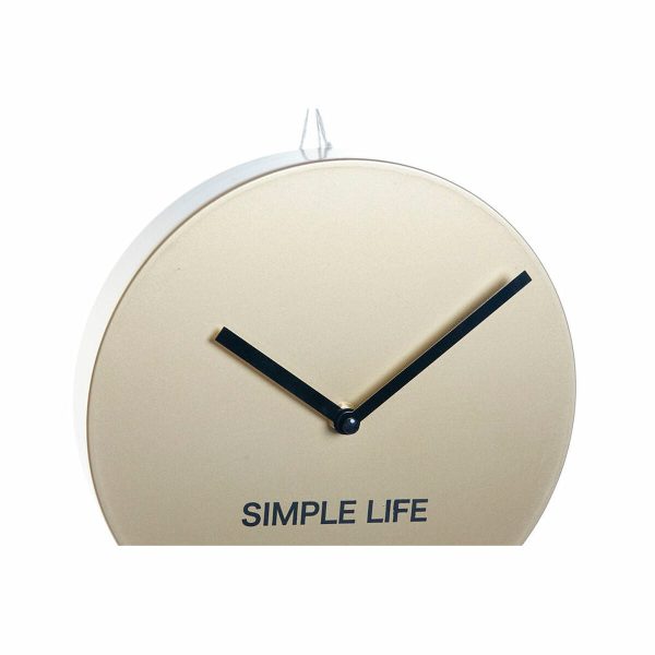 Wall Clock DKD Home Decor Golden Iron Plastic Pendulum 22 x 5,5 x 60 cm For Sale