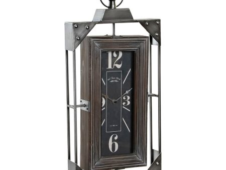 Wall Clock DKD Home Decor Loft Wood Iron (29 x 6.5 x 61 cm) Sale