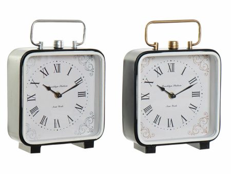 Table clock DKD Home Decor 19 x 7 x 27 cm Crystal Black Blue White Iron (2 Units) Discount