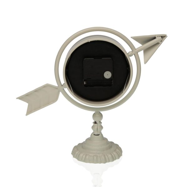 Table clock Versa White Complete arrow Metal (23 x 16 x 8 cm) Sale