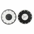 Wall Clock DKD Home Decor 50 x 3,5 x 50 cm Black White Vintage MDF Wood (2 Units) Online Sale