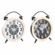 Table clock DKD Home Decor 41 x 6,5 x 52,5 cm Crystal Natural Black White Iron Vintage MDF Wood (2 Units) Sale