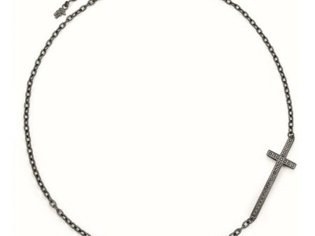 Ladies  Necklace Folli Follie 3N14T019KK_Plata Negra 45 cm For Discount