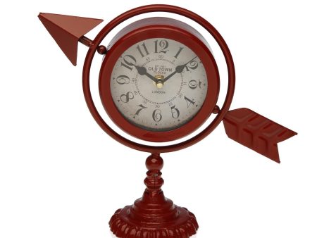 Table clock Versa Maroon Complete arrow Metal (23 x 16 x 8 cm) Online Sale