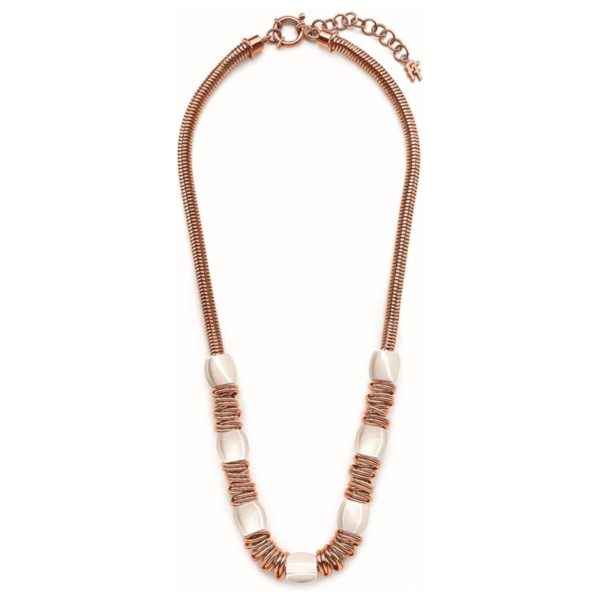 Ladies  Necklace Folli Follie 3N14T050RW_Acero Rosado 45 cm Discount