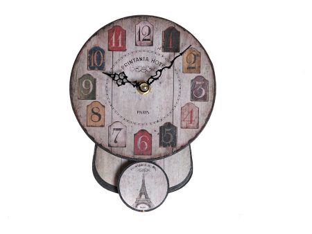 Wall Clock DKD Home Decor 8424001800360 Pendulum Beige Multicolour Iron MDF Wood Vintage 14 x 5 x 19 cm Online