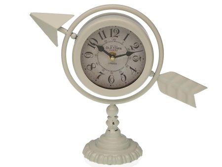 Table clock Versa White Complete arrow Metal (23 x 16 x 8 cm) Sale