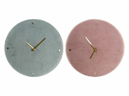 Wall Clock DKD Home Decor Green Pink 40,5 x 5,5 x 40,5 cm (2 Units) Supply