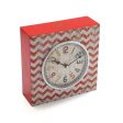 Table clock Versa Red Wood Vintage 10 x 23 x 23 cm For Discount